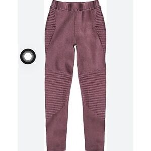 Charlie Paige Womens Ribbed Knee Pull on  Leggings Mauve Xl  Fitted Calf 222